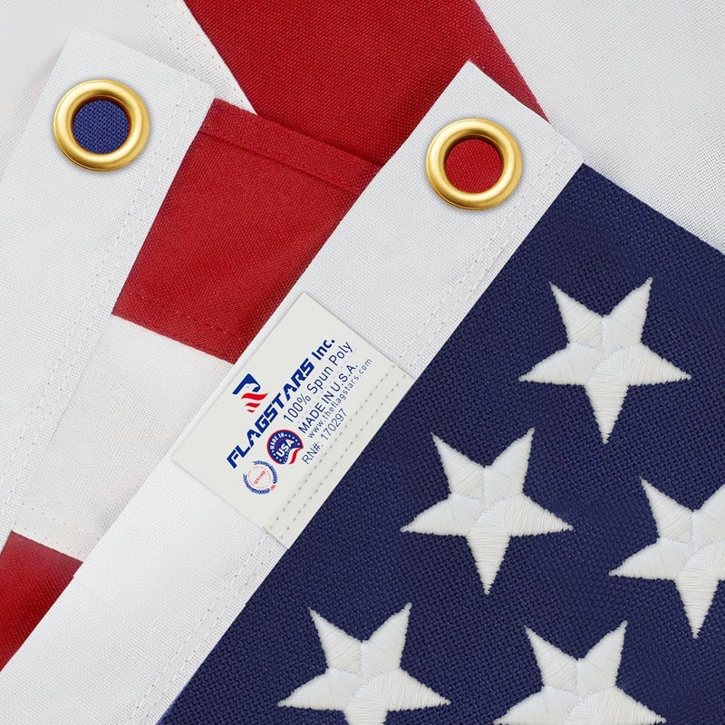 irbrisu American Flags for Outside 5x8 Made in USA, 5x8 American Flag Outdoor Heavy Duty,US Flags 5x8ft Outdoor High Wind,with Durable Embroidered Stars Sewn Stripes Brass Grommets - Image 1